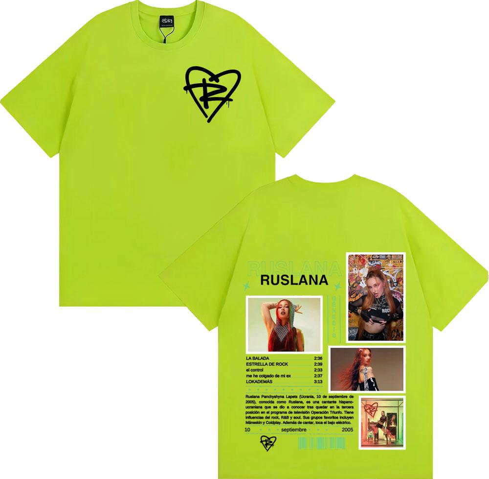 Singer Ruslana Album Tour 2025 Graphic T Shirts Men Women Fashion Hip Hop Punk T-shirt Oversized Short Sleeve T Shirt Streetwear