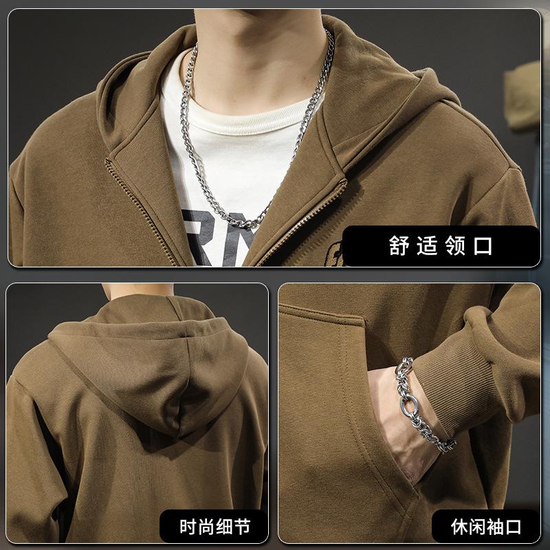 Американский модный бренд кардиган на молнии мужской спортивный свитер свободный большой — фото 6