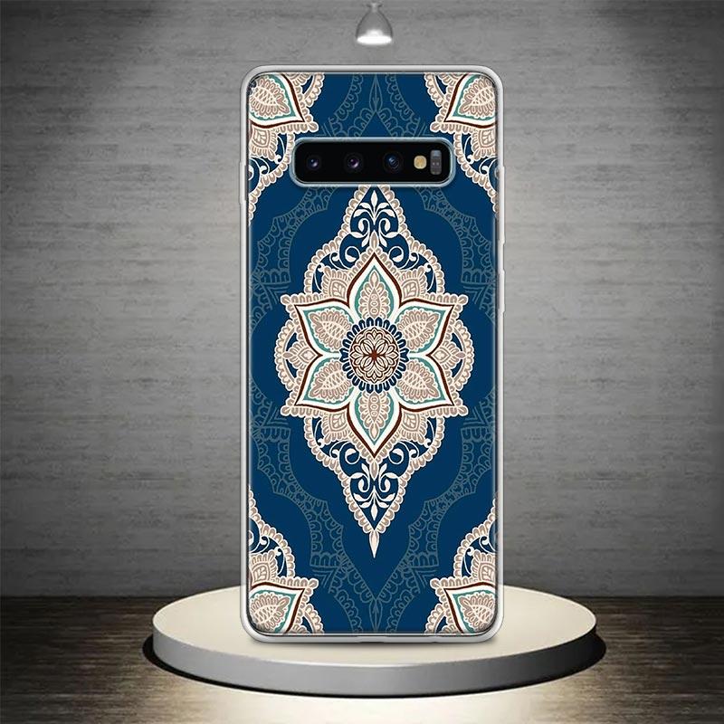 Totem Mandala Colorful Flower Phone Case Shell for Samsung Galaxy S22 S23 S24 S25 Ultra S21 FE S20 Plus S10 + S25Edge Soft Patte