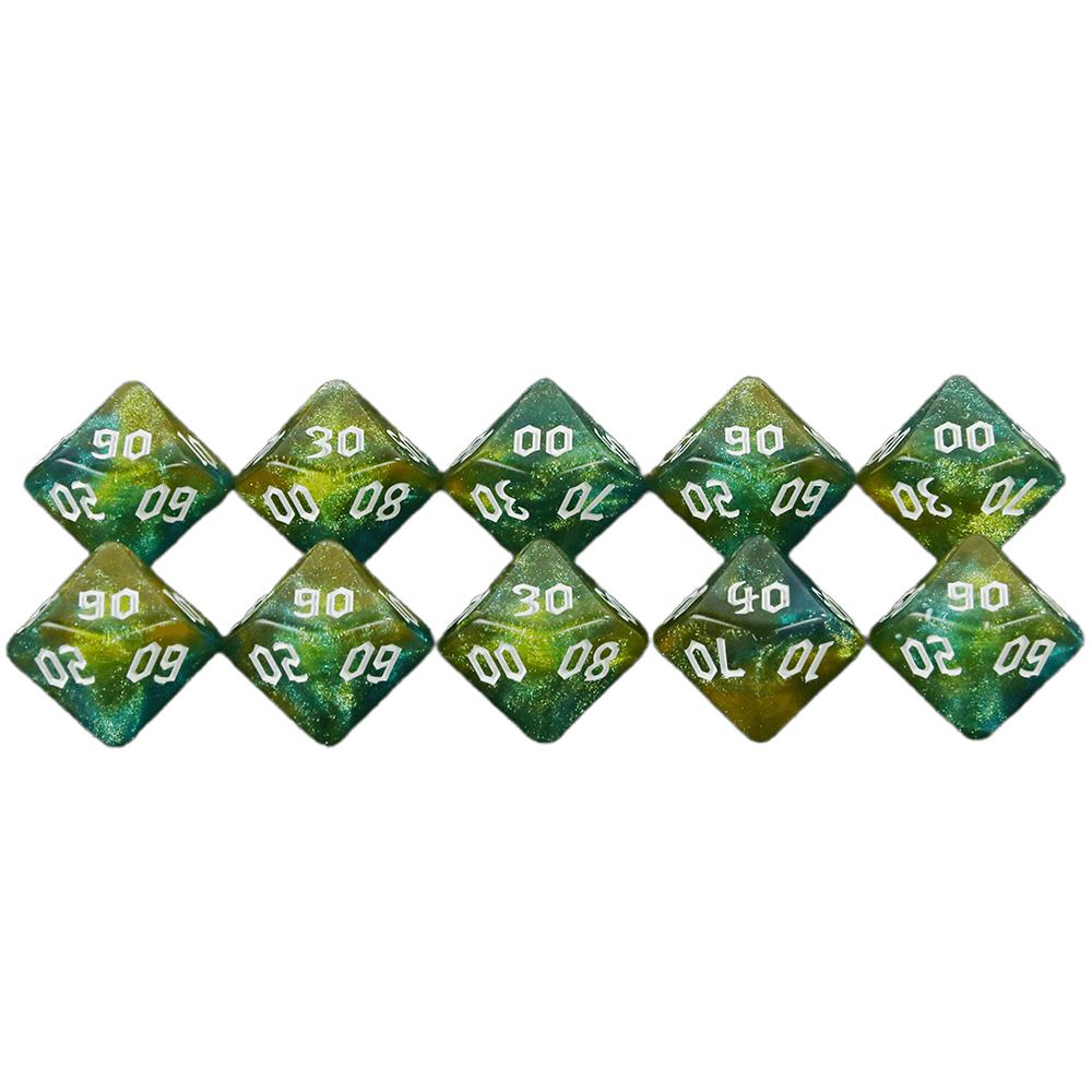10PCS Polyhedral Dice D10(00-90) DND Dice Set for DNDGame RPG Board Game Accessories Hobbies Holiday Gift