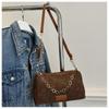 Strawberry Printed Mini Crossbody Bag for Women Fashion Corduroy Underarm Bag Student Travel Handbag