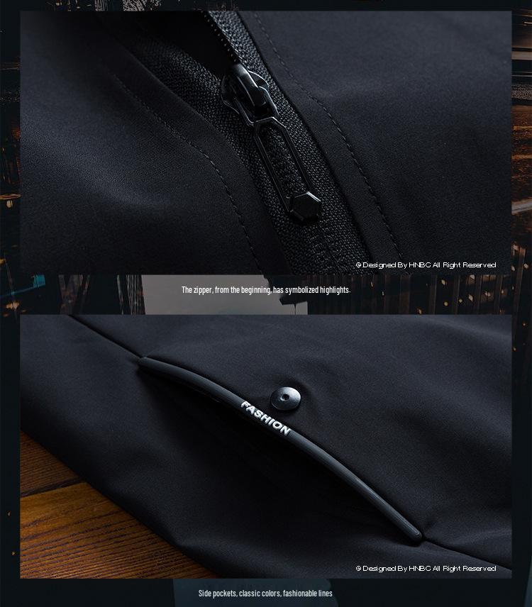 Men's Slim Fit Spring/Autumn Korean Style Solid Color Jacket for Teens and Adults