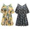 Floral Swimming Suits Women's Plus Size Split Dress Style Strapless Spa Swimwear