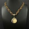 1PC European and American Bohemian style imitation gemstone pendant necklace handmade rice beads woven ethnic style retro sweater chain