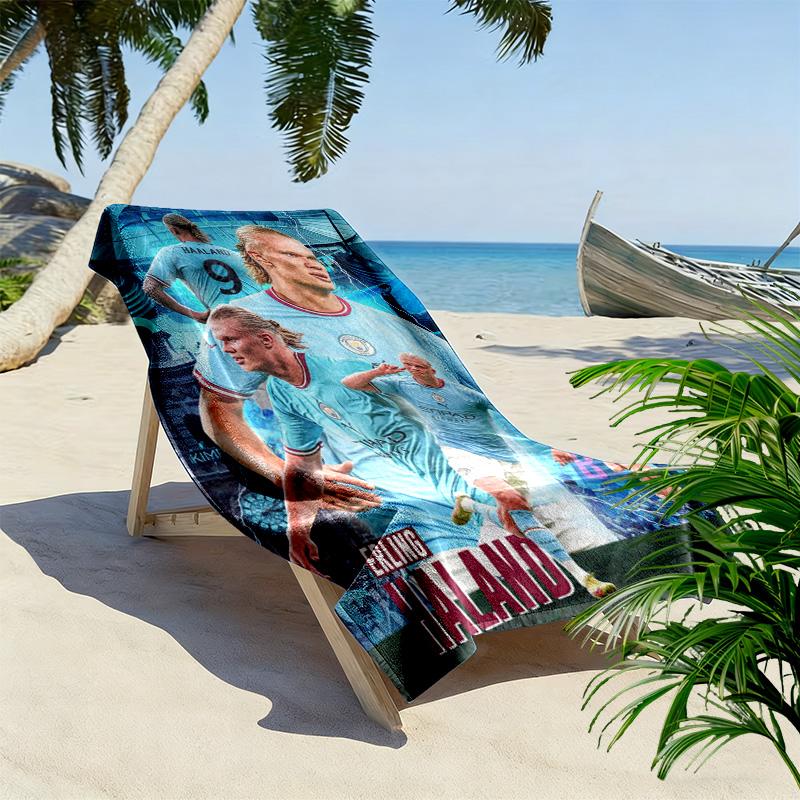 Football Star Action Dynamic Pose Beach Towel Portable For Travel Soft Quickdrying Swim Towel Absorbent Bath Towel Seaside Printing