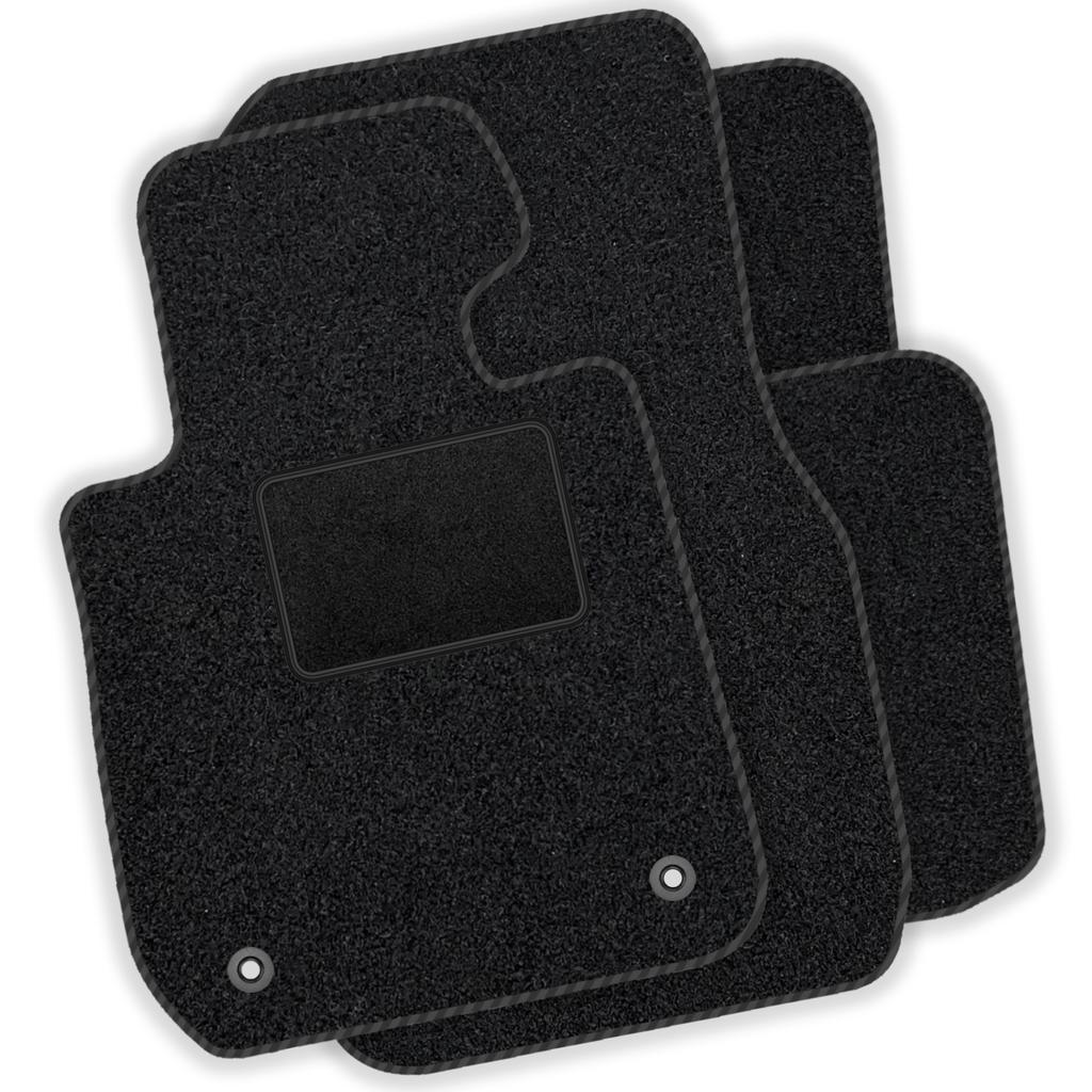 Velour Car Mat Set, Fits: Renault Captur I 2013-2019, Black Trim