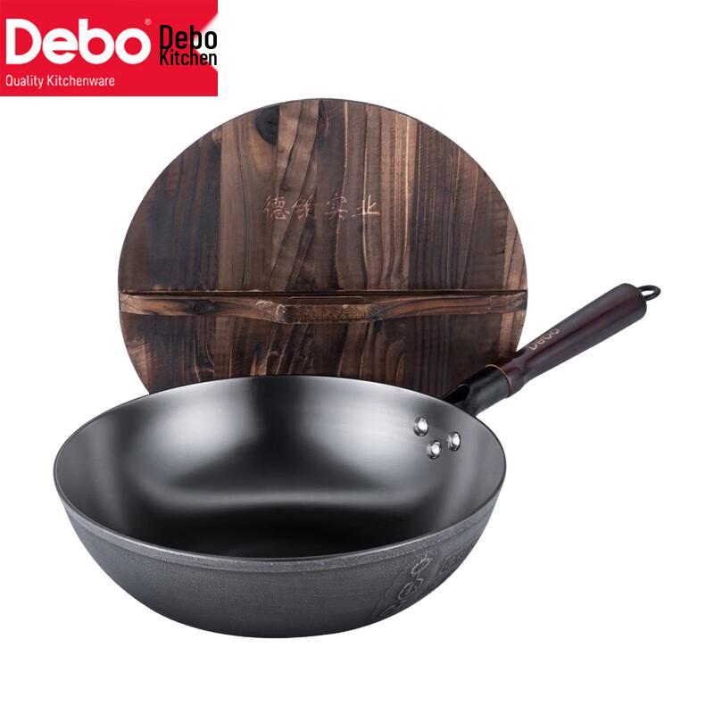 DeBao 32cm Cast Iron Non-Stick Wok
