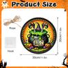 Halloween LED Light Up Hanging Sign Ghost Black Cat Pumpkin Bat Themed Decorative Party Ornament for Indoor Outdoor Display