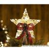 10-inch Light-up Wrought Iron Star Tree Topper - Luminous Glitter Christmas Decoration