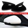 For Volkswagen VW POLO 2018- Car Rearview Side Mirror Cover Sticker Wing Cap Exterior Door Rear View Case Trim Carbon Fiber