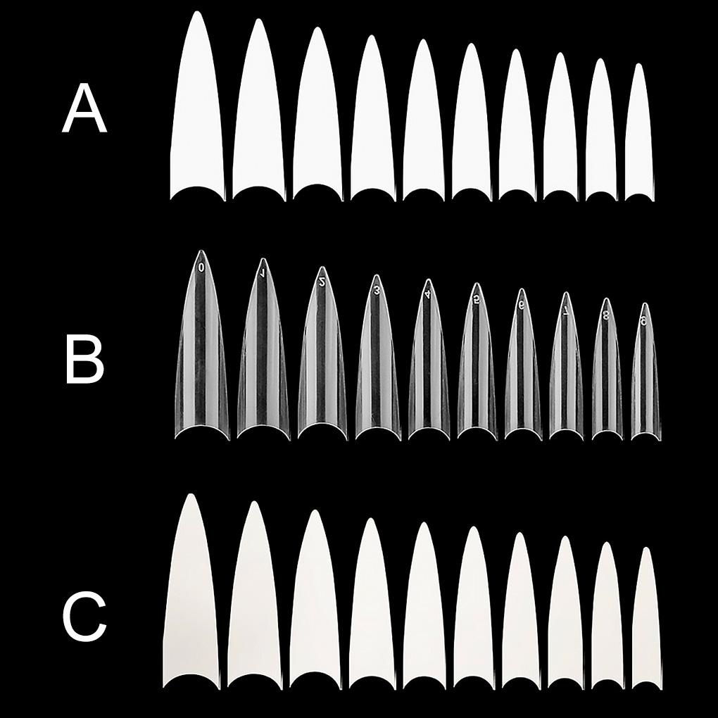 600pcs Long False Tip Acrylic Coffin Shape Half Cover Tip Manicure Art Accessory