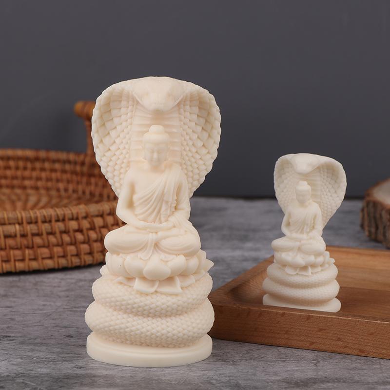Socha Bílého Hada Šákjamuniho Buddhy, Vynikající Feng Shui Dekorace pro Domov a Kancelář, Bohatství a Štěstí, Náboženský Dárek