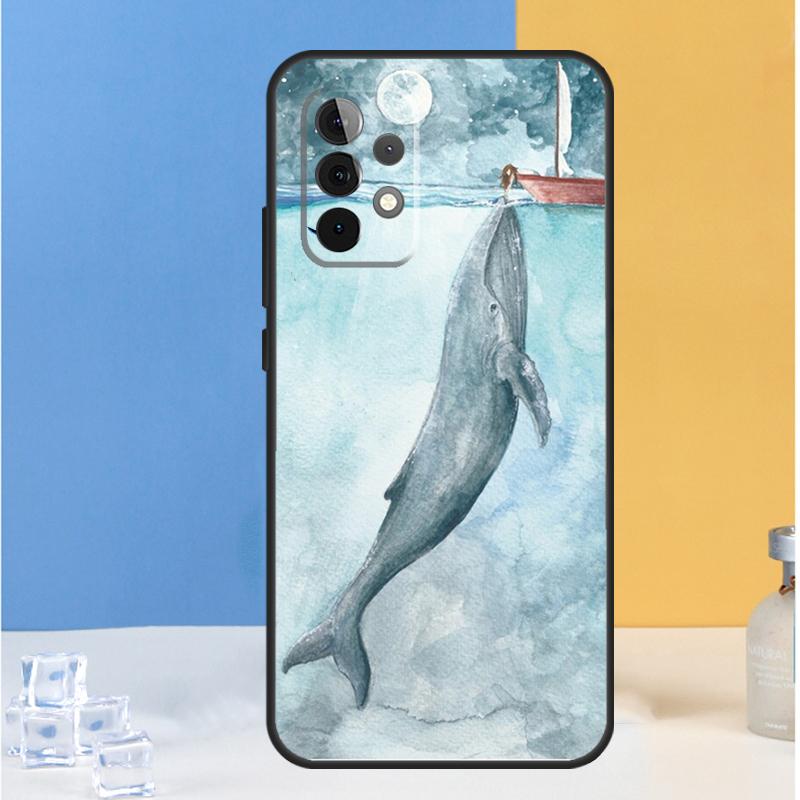 Cartoon Whale For Samsung Galaxy A54 A34 A14 A13 A33 A53 A36 A05 A06 A16 A32 A52 A55 A35 A15 A56 A26 Case