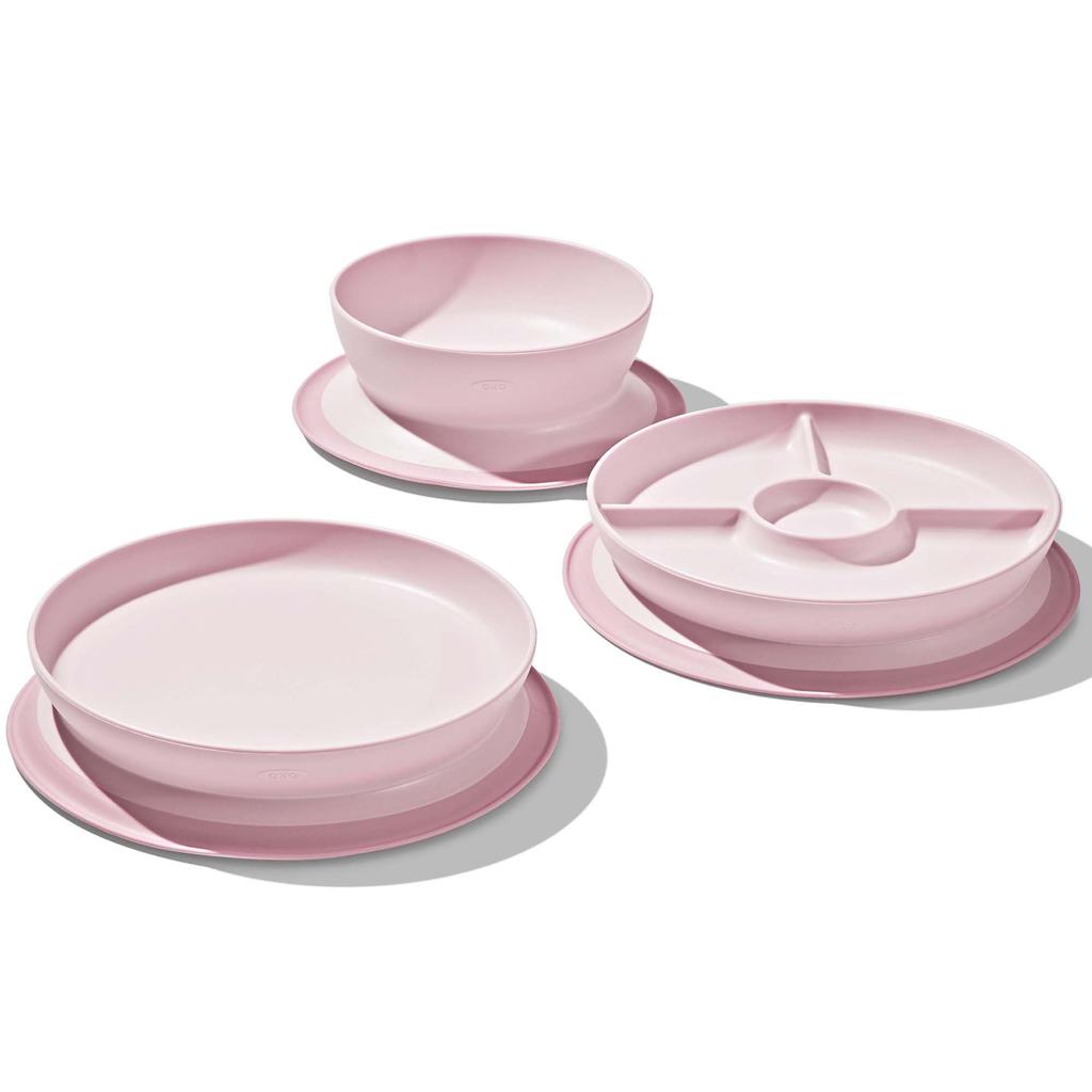 OXO Tot Einfacher Teller mit Saugblüte 61160900 Becher, Design, Rutschfest, Kindergeschirr,