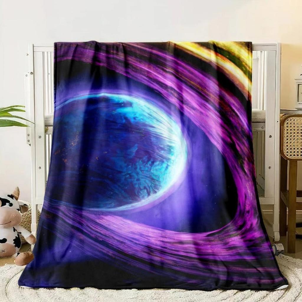 Galaxy Stars In Space Digital-printed Polyester Bedroom Velvet Flannel Cover Blanket Fleece Soft Sofa Cover Blankets for Beds