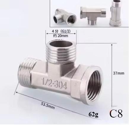 Xiaomi Aço Inoxidável 201 1/2" 3/4" BSP Rosca Macho Fêmea Cotovelo Redutor T Luva Junta de Topo Conexões Hidráulicas