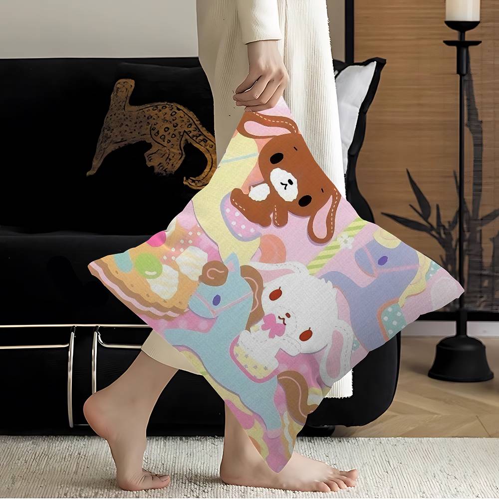 Cartoon S-SugarbunnieS-S Cushion Cover Inches Farmhouse Decor Home Throw Pillow Covers For Couch Decorations
