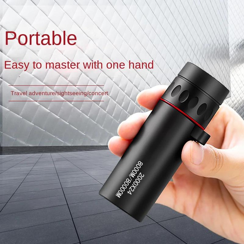 2000x24 HD Monocular Telescope Mini Portable Mobile Phone Telescope with Holder Outdoor Camping Hunting Birdwatching Telescopes