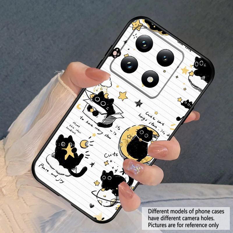 Cartoon Moon Cat For Xiaomi Poco X7 M7 Pro 5G M5 X4Pro M4 M6 4G C65 C75 F6 F5 X6 X5 X7 X5 F7 Ultra M5S M4Pro 5G soft phone case