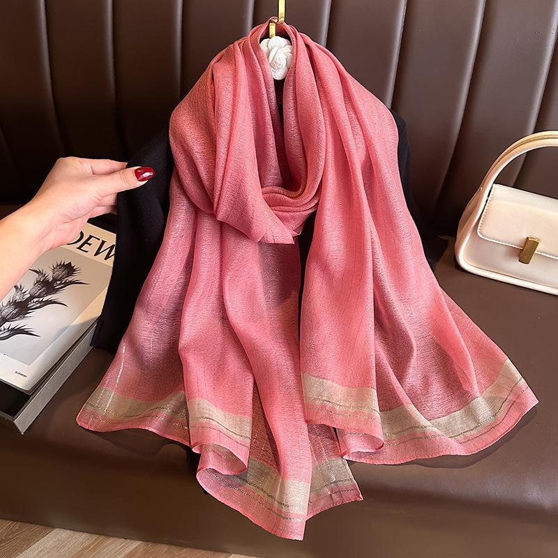 

Long silk wool scarf Shawls and Wraps for Women solid Foulard Pashmina Poncho Female Summer Sunscreen Scarves Hijab Bandana new 70x190cm