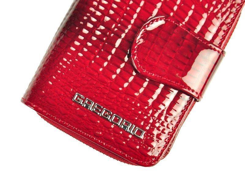 Lackierter Damenportemonnaie aus echtem Leder Gregorio GF115