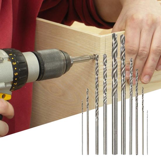 10Pcs Twist Drill Bit Useful Strong Steel High Speed HSS Drill Bit Set for DIY Grinding