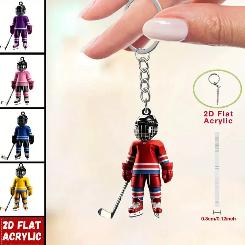 1/5 Eishockeyspieler-Schlüsselanhänger - perfekt für Rucksäcke, Autodekorationen - ideales Geschenk für Eishockey-Enthusiasten und junge Leute