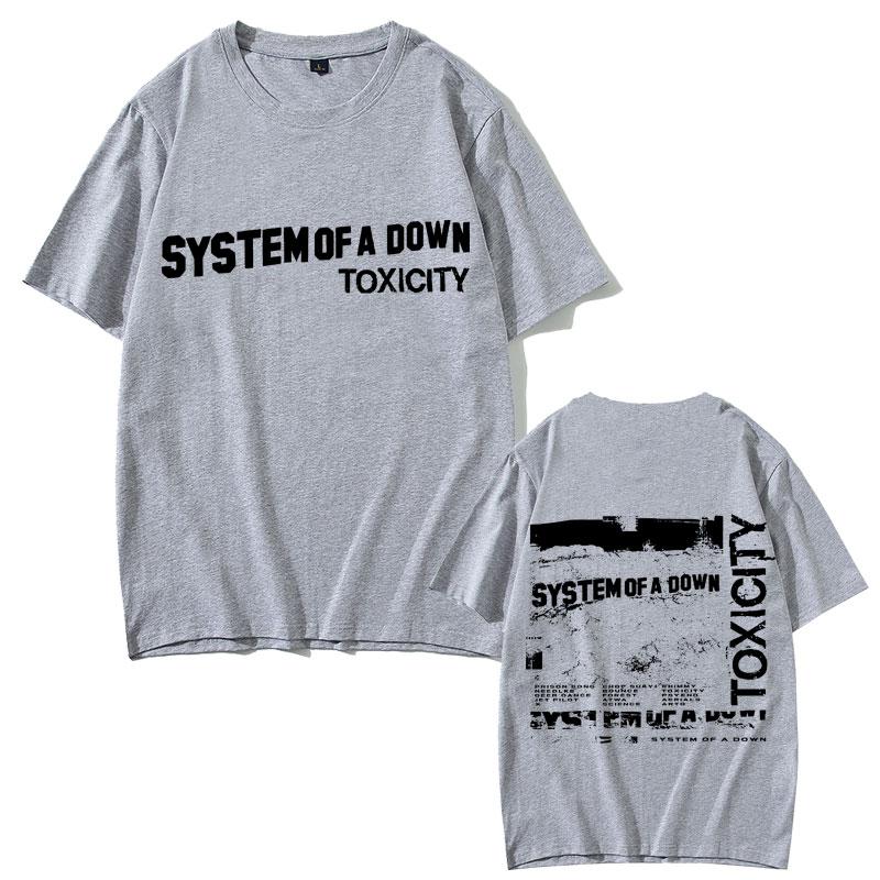 System of A Down Toxicity Album Graphic T Shirt Men Gothic Rock Oversized Short Sleeve Mens 90s Alternative Metal Tshirt