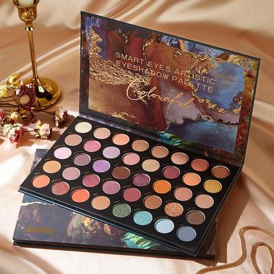 40-Farben Erdtöne Lidschattenpalette: Matte, Schimmer- & Glitzer-Nuancen für langanhaltendes, vielseitiges Make-up