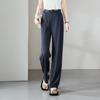 Semi elastic waist casual wide leg pants for women in 2026 summer, thin, fashionable, loose, versatile, slimming and floor hugging pants