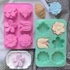 6 Cavity Flower-Shaped Of Tulip Silicone Mold Suitable For Soap Candle Hand Making Diy Cake Chocolate Dessert Baking Mold