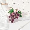 Pin Rhinestones Brooch Stunning Shiny Inlaid Grape Shape Pin Collar Coat Badge Dresses Party Evening Attire