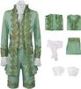 HIKAMY Halloween Medieval Court Retro Tuxedo Stage Wedding Costume Men's Costume, Prince, Duke, Noble, Costume, Set, Costume, (Small, Green)