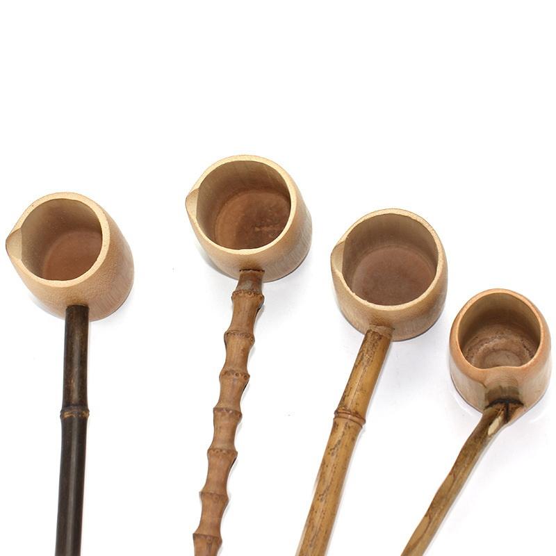 Chinese Style Bamboo Wooden Tea Scoop Long Handle Water Scoop Tea Ceremony Utensils Teaware Table Decoration Kitchen Tool