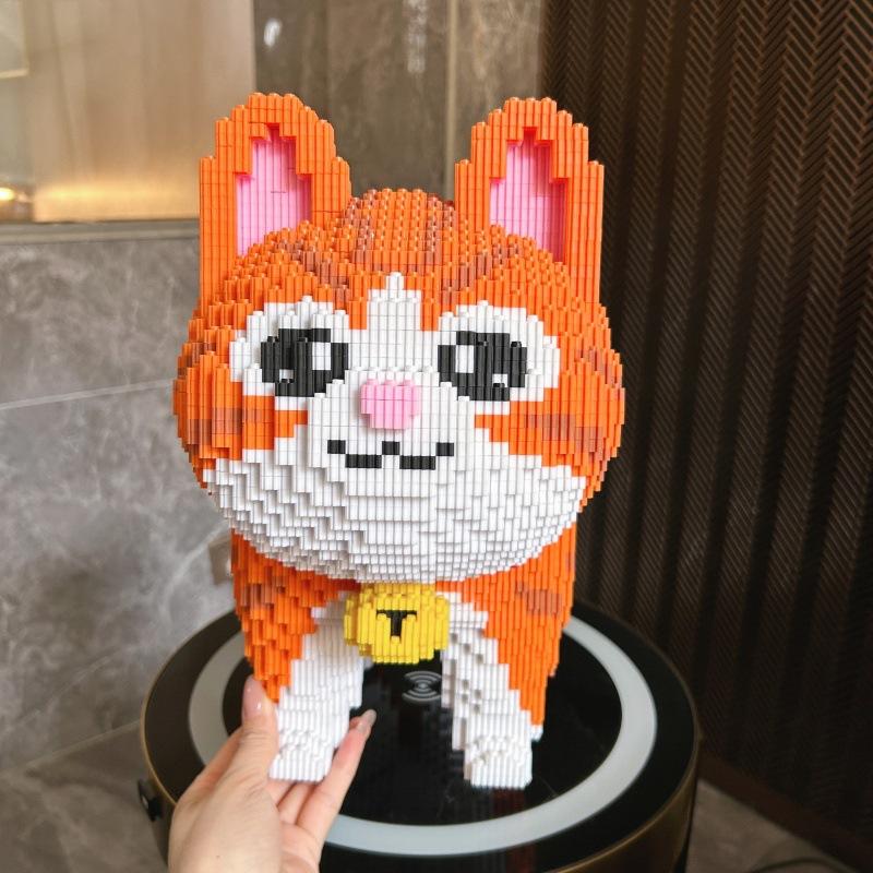 42Cm Kawaii Cat,Building Blocks,Assembly Toys,3D Puzzle Ornaments,Home Decor,Creative Building Blocks Toy,Holiday Gifts