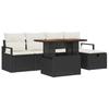 Set Divano da Giardino con Cuscini 6 pz Polyrattan Nero