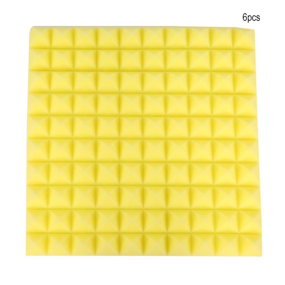 

50*50*5см 6шт Пірамідальна форма Звукопоглинаючий Звукоізоляційний Бавовняний Пінопласт (Чорний)