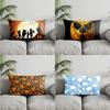Home Decor Spooky Ghosts Pattern Pillow Cover Suitable For Sofa Bedroom Car Pillow Cover Cushion Rectangular Back Cushion