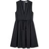 Tuck Wrinkle Cross V Neck Layered Dress 9106341101