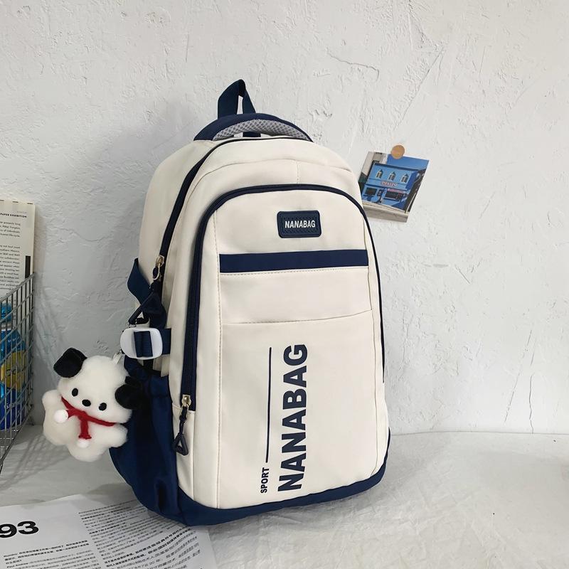 Schoolbag schoolbag male Korean version ins trendy college student couple computer bag large capacity contrasting color middle school student trendy