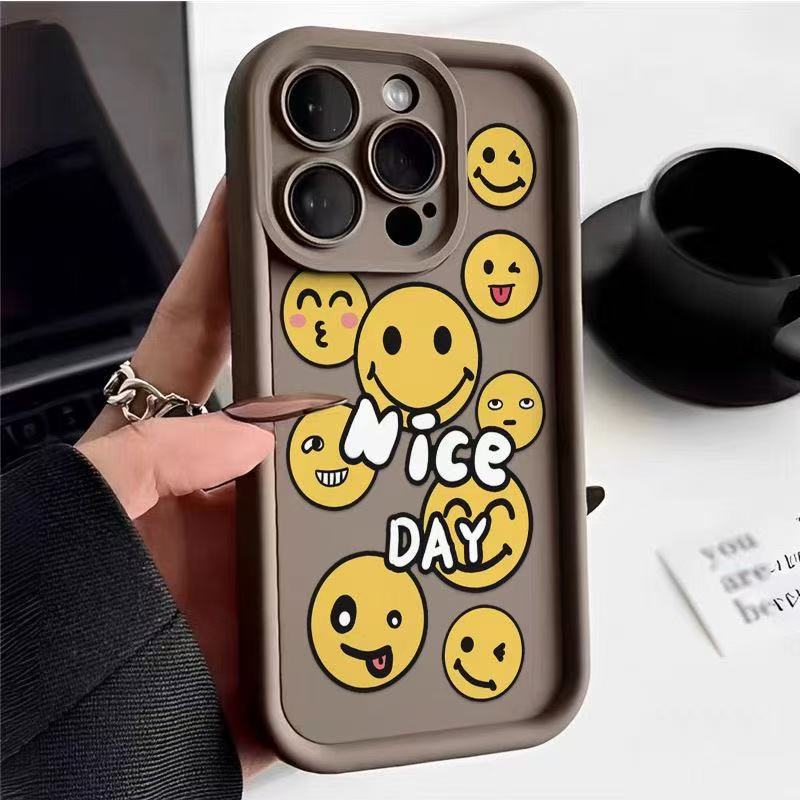 Many Smiling Faces In Europe and the United States Are Suitable for Iphone16pro Mobile Phone Case Apple 15 Anti-drop 14/13promax New 12.