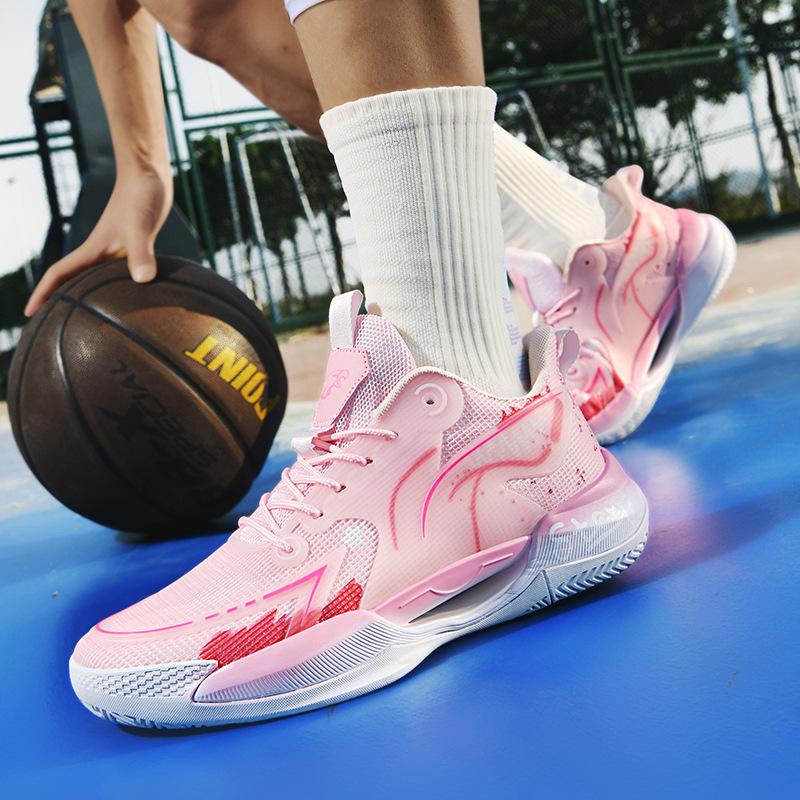 Luminous high-top basketball shoes men's actual combat cement boots teenagers junior high school students big children sports shoes