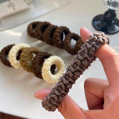 Süßes Ball-Stirnband für Herbst/Winter: Elastisches, nahtloses Haargummi für Damen, modisches Pferdeschwanz-Accessoire.