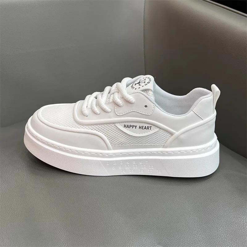 Mesh Comfort Board Shoes Men Light Breathable Sneaker Thick Soled Anti Slip Casual Shoes Fashion Versatile Running Shoes Tenis