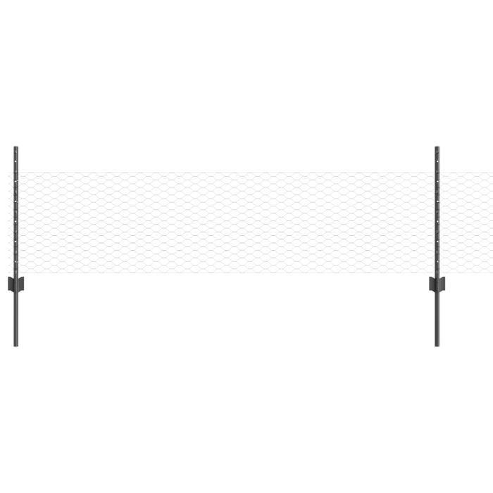 Poteaux de clôture vidaXL 5 pcs U-Channel Gris 60 cm Acier 3336811