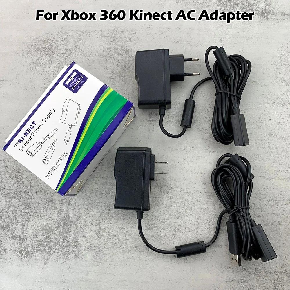 NEW EU US for Xbox 360 PLUG USB AC Adapter Power Supply with USB Charging Cable for Xbox 360 X-360 Slim Kinect Sensor Game Acces