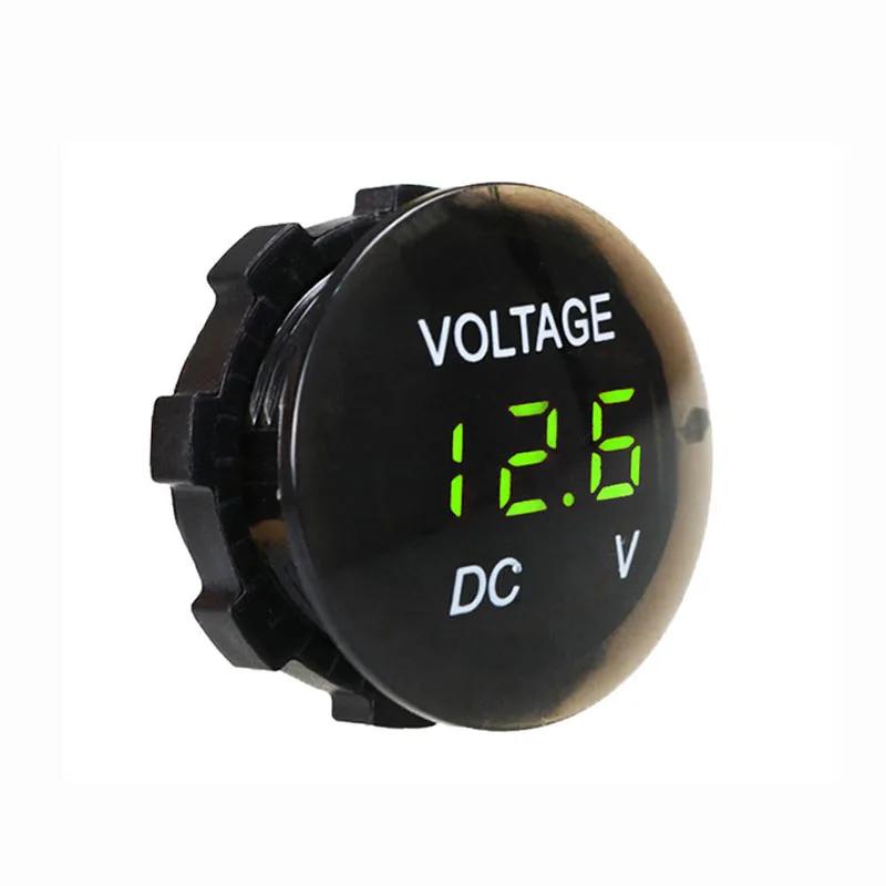 

12V-24V Цифровий панельний вольтметр Світлодіодний дисплей Електричний вимірювач напруги Тестер вольт Водонепроникний для автомобіля Мотоцикл Човен ATV Вантажівка зелений