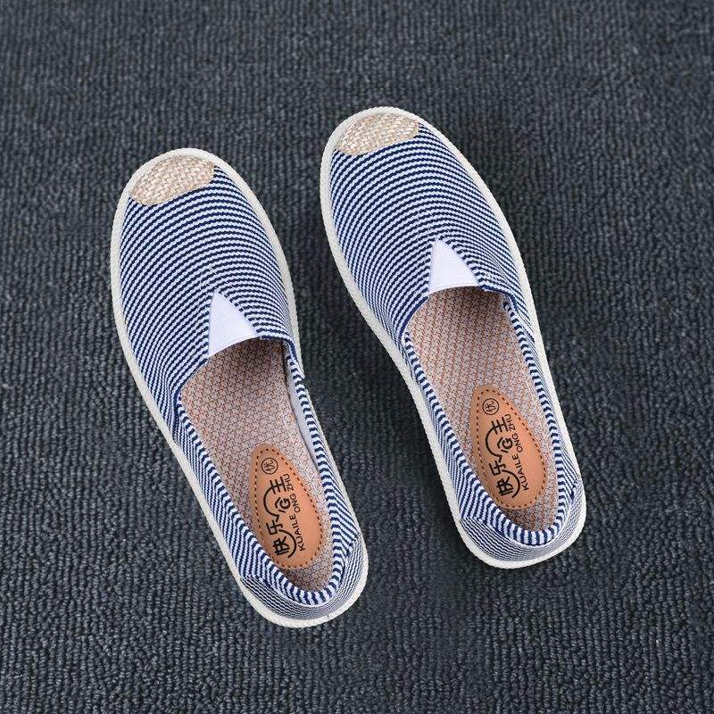 Old Beijing Cloth Shoes Women's One-pedal Lazy Fisherman Shoes Canvas Shoes New Spring and Autumn Summer Breathable Flats