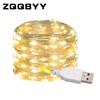 5/10/20M USB LED lichtsnoer koper zilver draad guirlande licht waterdichte lichtsnoeren voor kerst bruiloft feest decoratie