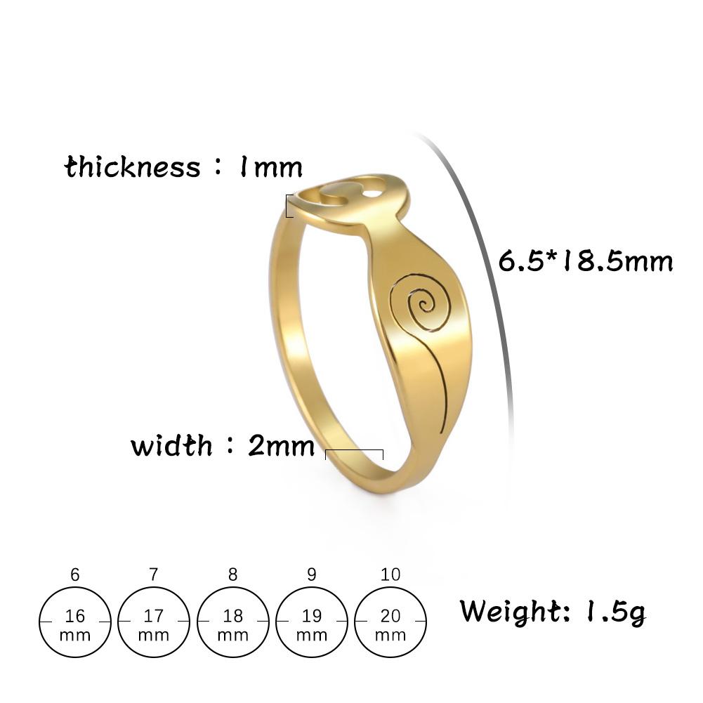 Göttinnen Fruchtbarkeitsringe für Frauen Edelstahl Hexerei Schmuck Wicca Pagan Mond Mutter Erde Ring Magischer Religiöser Talisman 10 beige